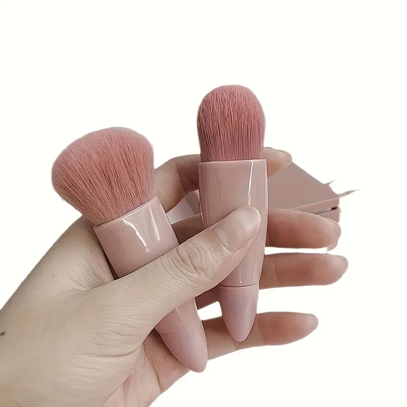 Bộ cọ trang điểm 5 chiếc thân thiện với du lịch với gương nhỏ gọn & hộp đựng nhỏ Phấn mắt đa năng & cọ tán bột — image 5