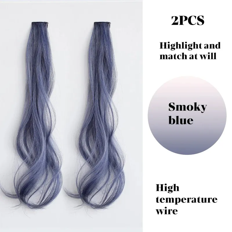 Color synthetic highlighting curly hair extension piece wig woman hanging ear dyeing pair heat-resistant wig piece — image 11