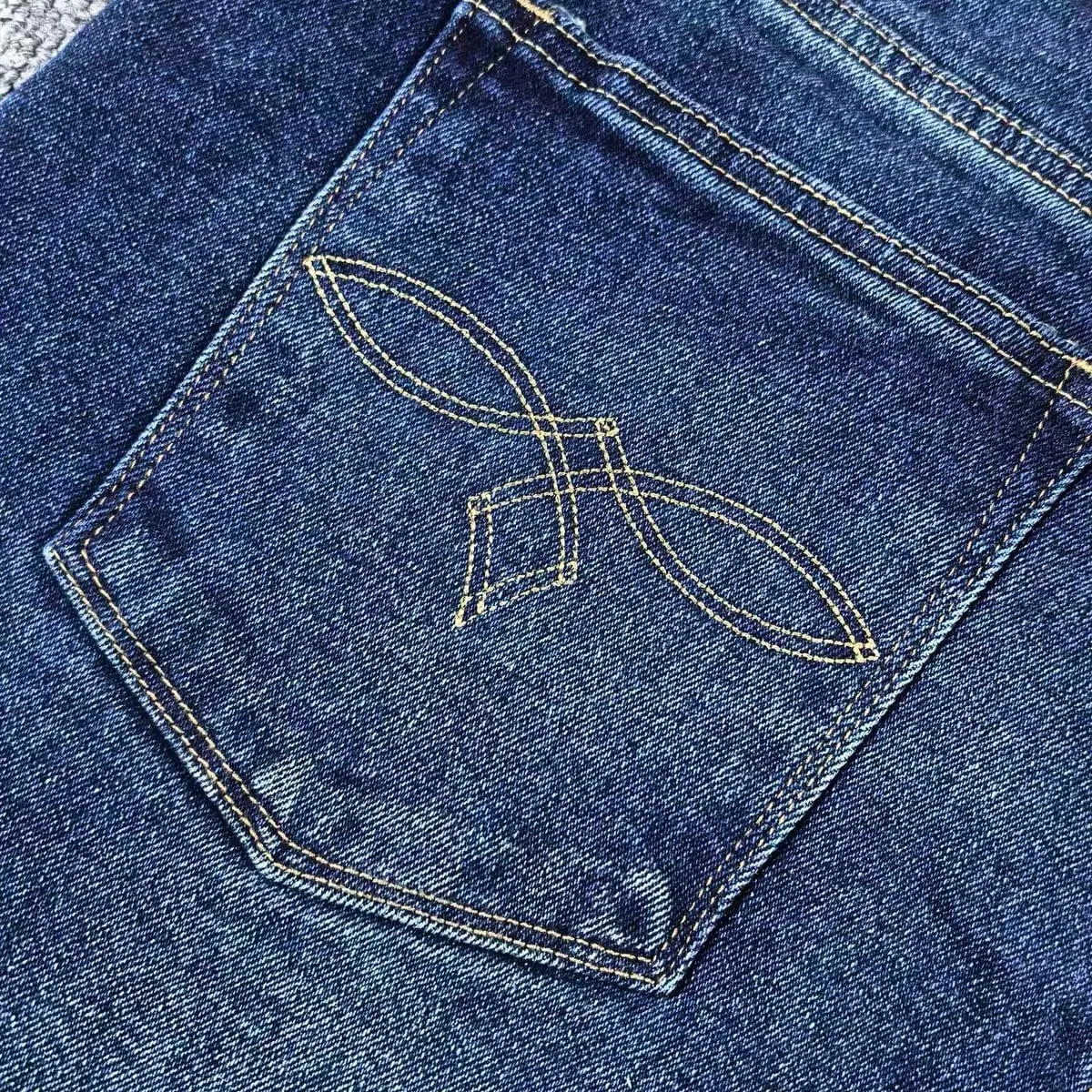RRL American Retro Elastic Denim Jeans Indigo Washed Thick Straight Cut Wear Resistant Men's mid Waist Zipper Fly Autumn Season — image 4
