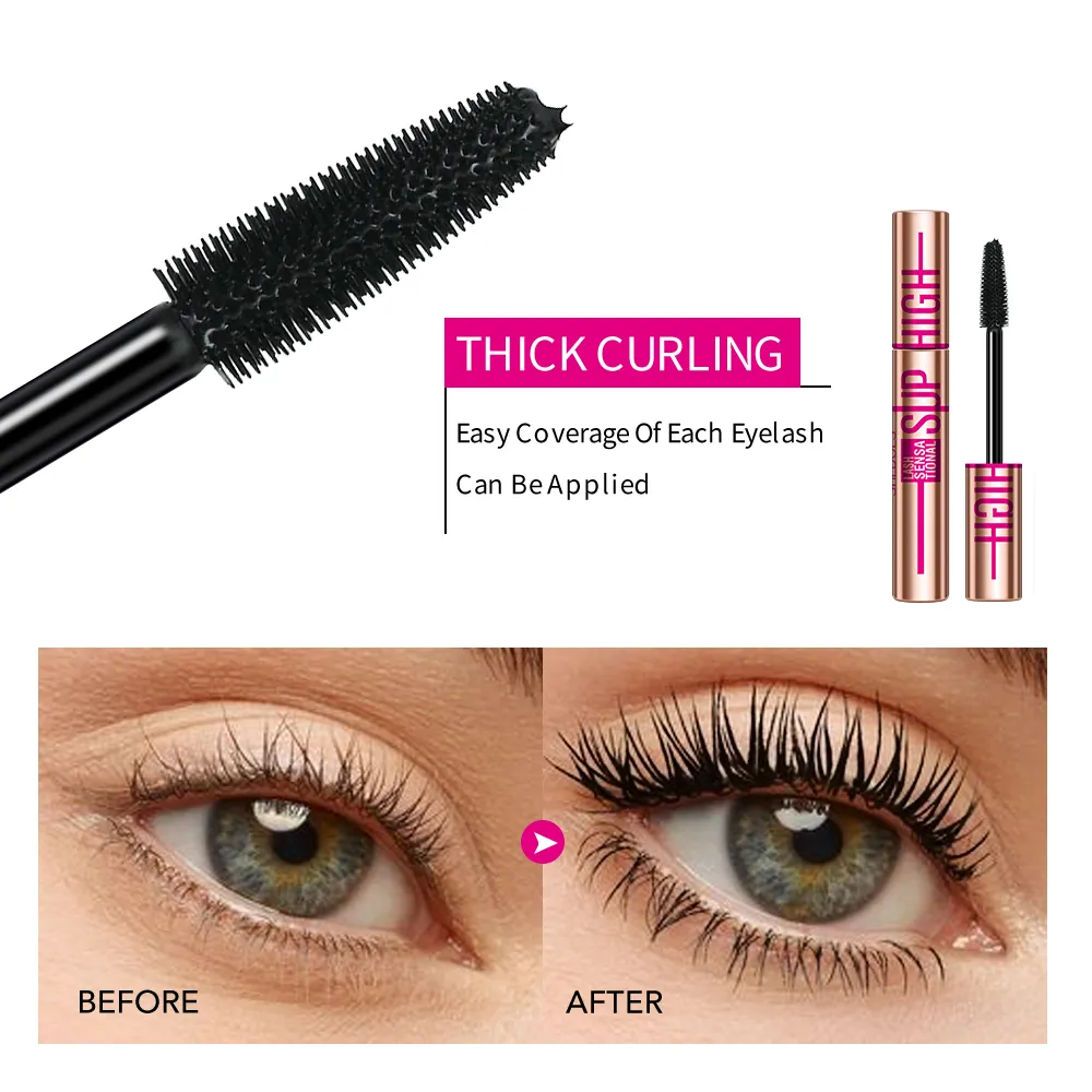 Super High 4D Waterproof Mascara - Volumizing Curling & Lengthening Formula Smudge-Proof Long-Lasting Black Mascara — image 6