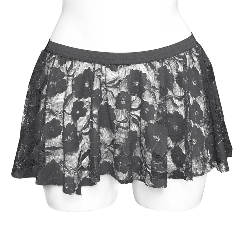 Men Solid Lace Skirt Mesh See Through For Lingerie Low For Rise Pleated Skirts Floral Pattern See‑through Male Daily Bottom