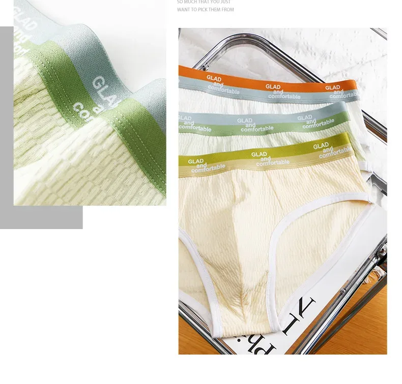 Summer New Men's Solid Color Cotton Briefs, Minimalist Breathable Thin Underwear, Trendy Trunks Male Bikini Underpants — image 9