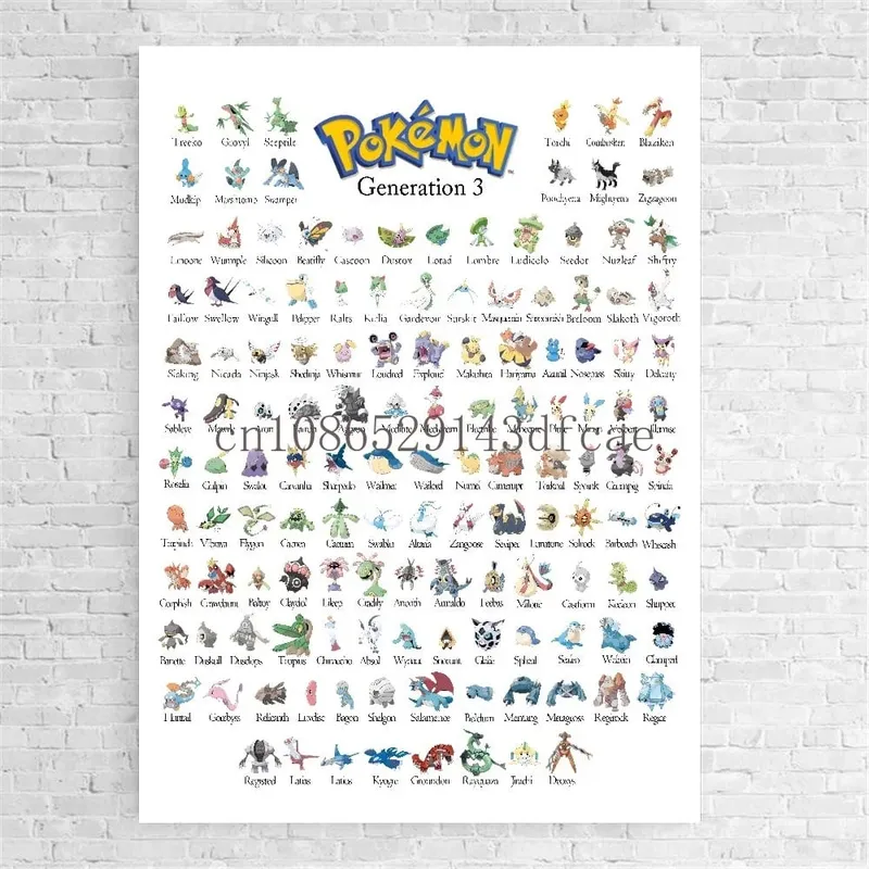 Japanese Anime Peripheral Pokemon Poster Decor Pikachu Charizard Wall Art Watercolor Canvas Painting Modern Room Decor Picture