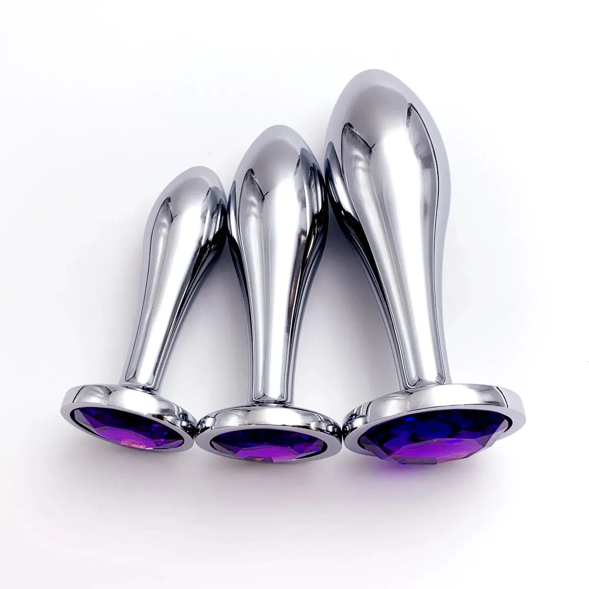 1Pcs Metal Drop Anal Plug with Three Sizes Jewel Base G-Point Massage Adult Pleasure Sex Toy for Sexual Wellness