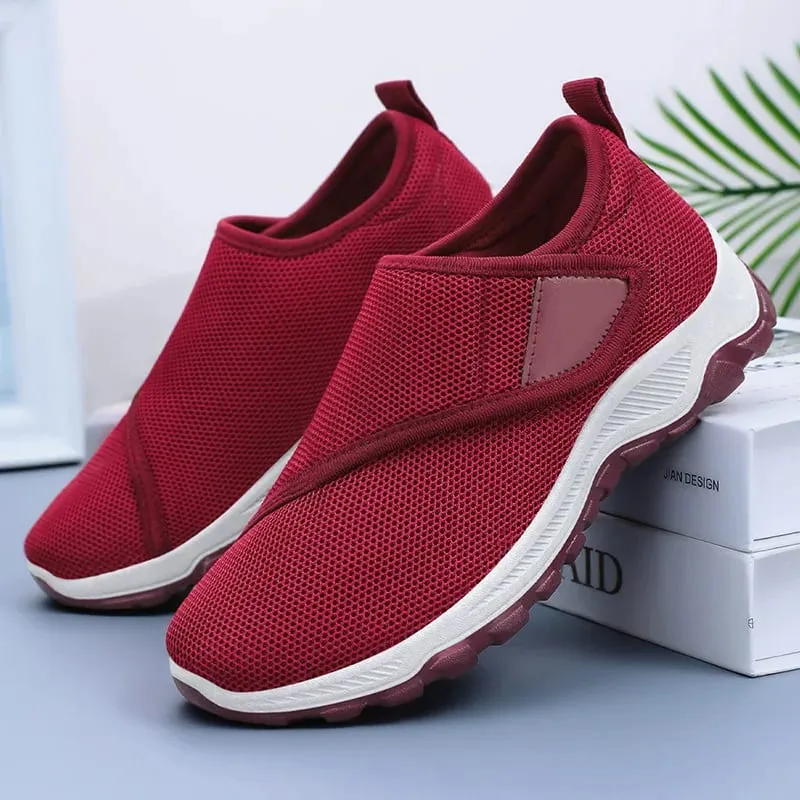 Men's Casual Sneakers Soft Comfortable Male Shoes Hook-loop Adjustable Wide Feet Walking Women Outdoor Anti-slip Sport Shoes — image 5