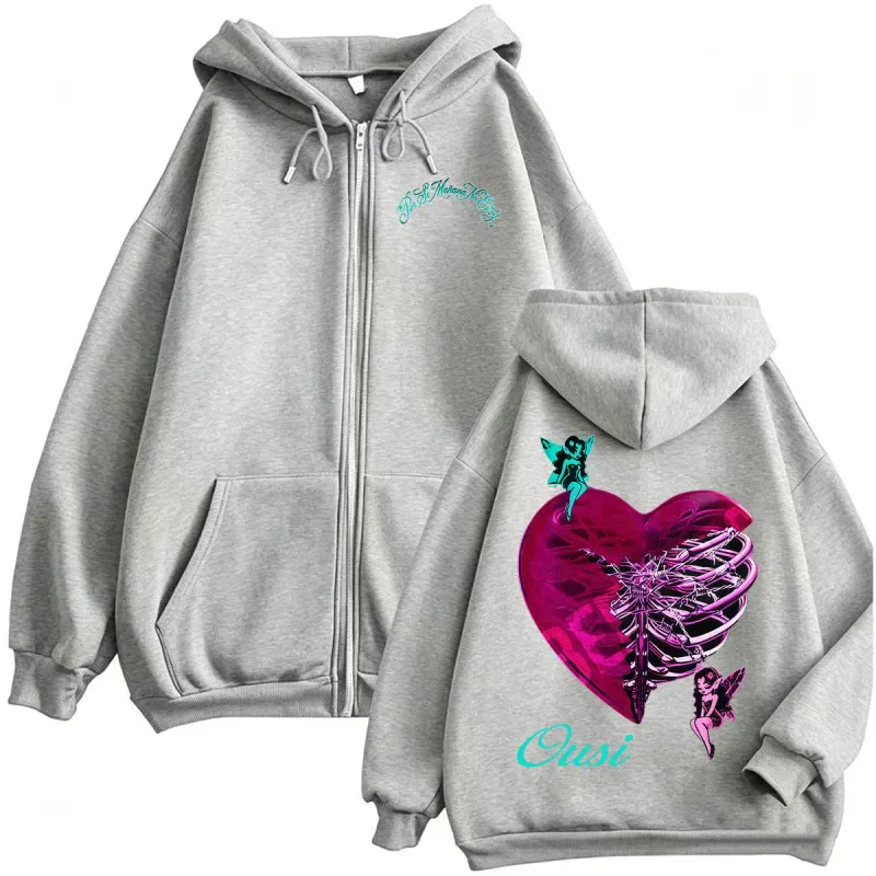 Omar Courtz Por Si Manana No Estoy Tour Zip Up Hoodies Men's Harajuku Aesthetic Sweatshirt Jacket Fleece Casual Zipper Pullovers — image 3
