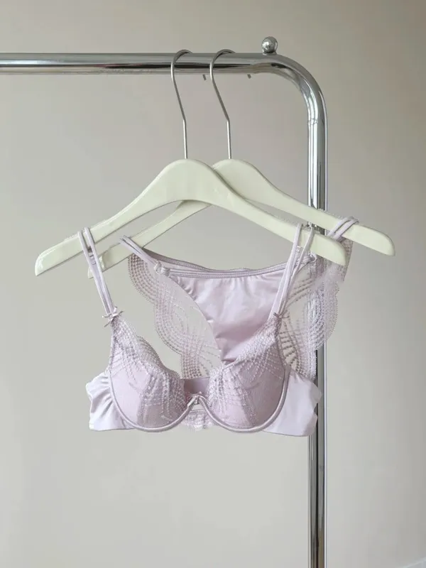 Half Cup Lingerie Set Women Thin Cup Push Up Soft Underwire Bra Panty Small Chest Gather Side Support Anti Sag Underwear 32‑38 — image 9