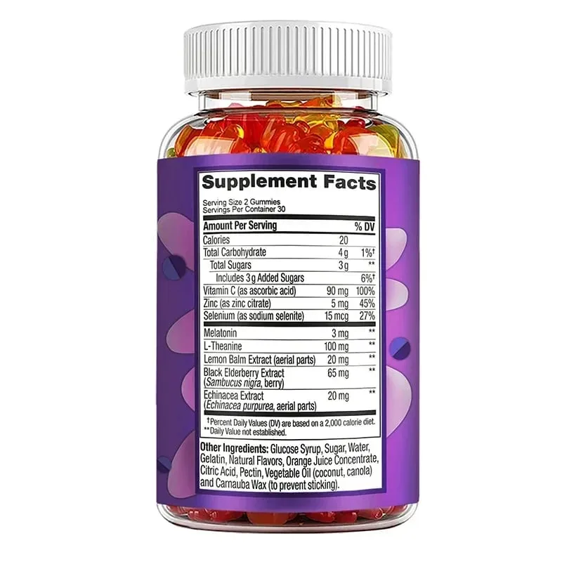 Melatonin Gummies Anxiety Stress Relief Help Sleep Save Insomnia Body Clock Adjustment for Adult — image 2