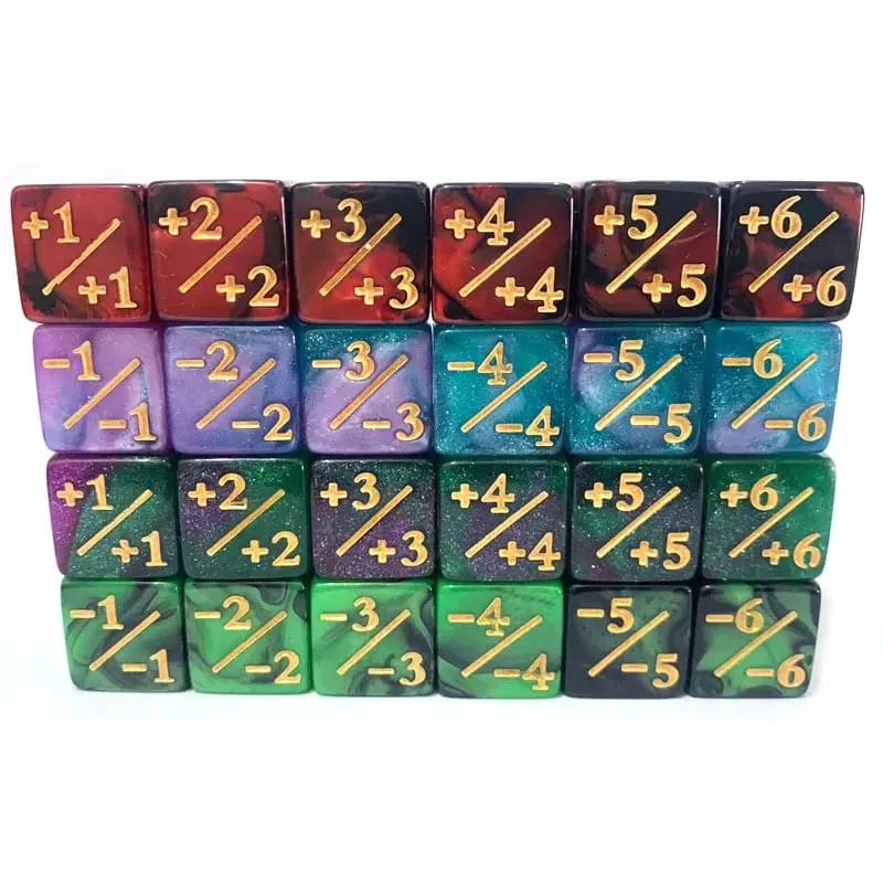 10Pcs 16mm 6 Side Dice Counters +1/-1 Dice Kids Toy Counting Dices For Magic The Gathering Card Gaming Token & Loyalty Toys Gift — image 2