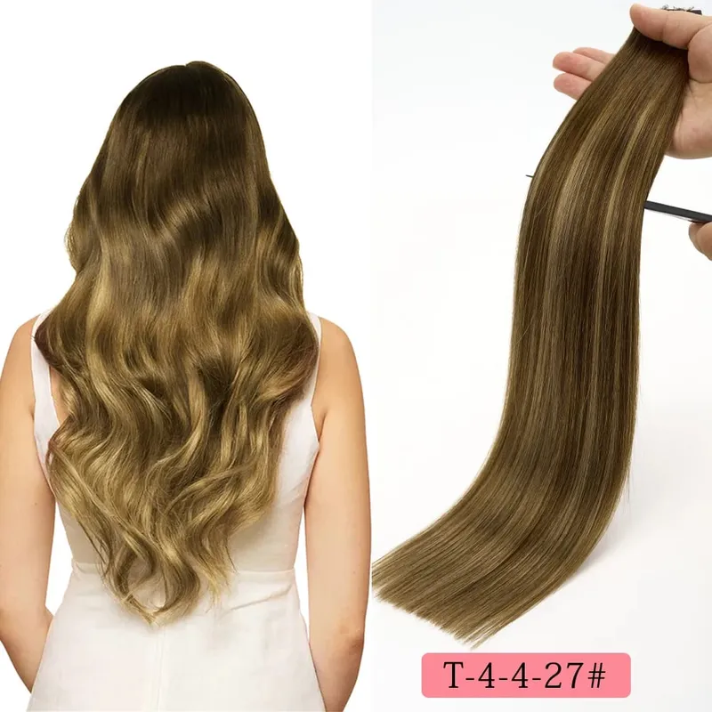 Tape in Hair Extensions Human Hair Remy Tape Ins Human Hair Extensions Seamless Silky Straight Skin Weft for Length and Volume — image 8