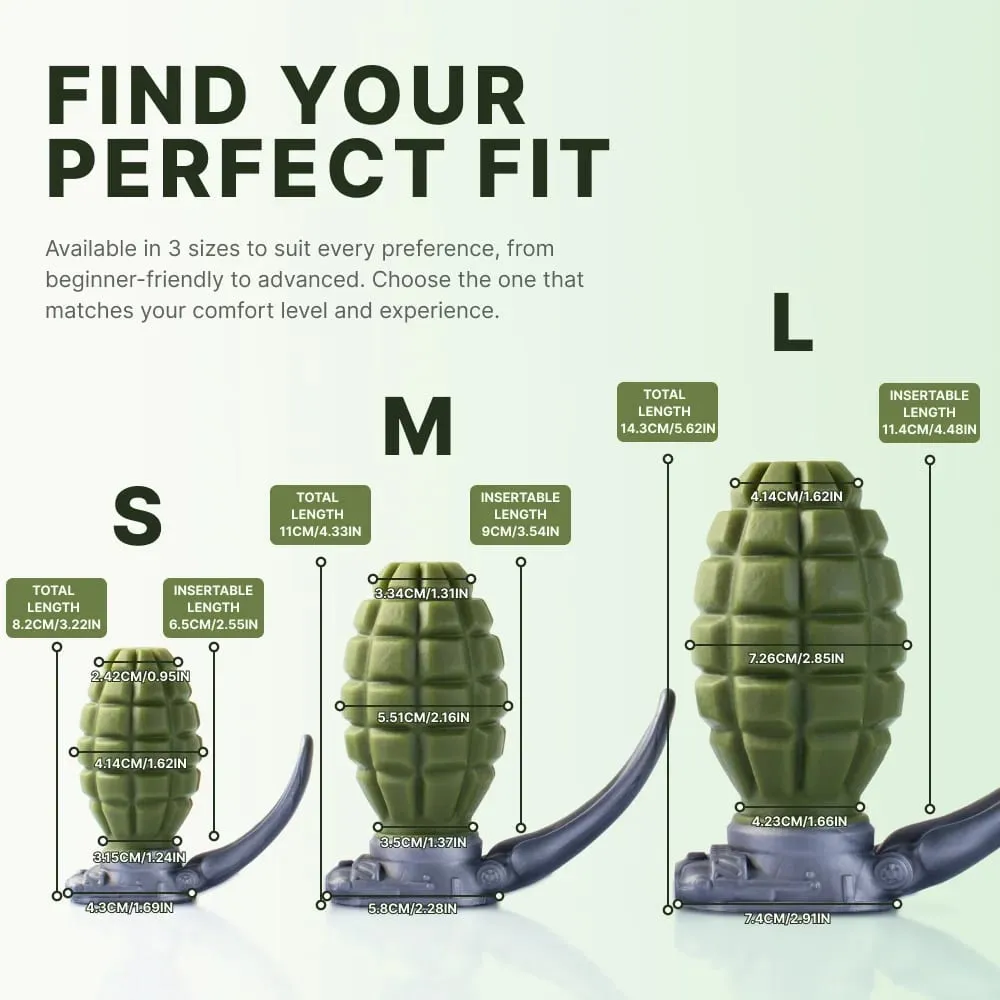 Hand Grenade-style Anal Plug Sex Adult Toys for Men and Women Pure Silicone Anal Expansion Toys Butt Plug with Protrusions — image 2