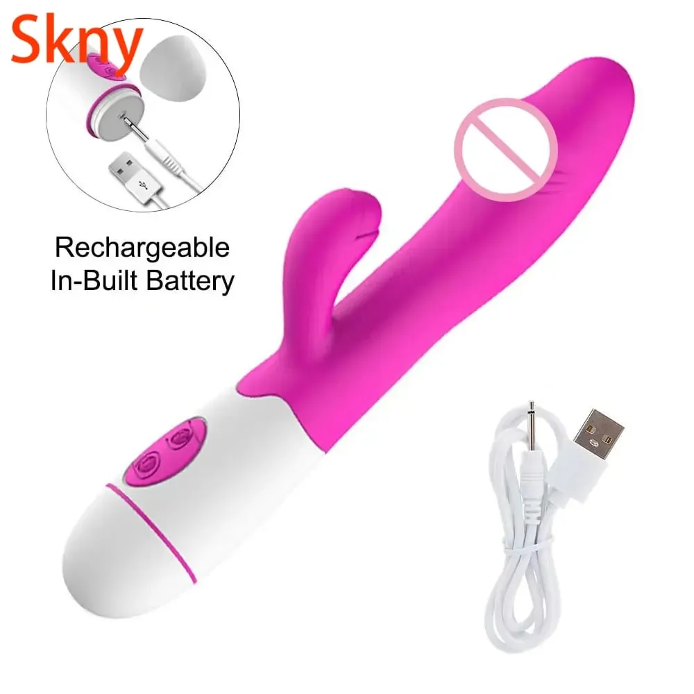 30 ความเร็วชาร์จมือถือซิลิโคนผู้ใหญ่ Clit Clitoral Clitoris Sex Toy G Spot Dual มอเตอร์กระต่าย Vibrator สำหรับผู้หญิงหญิง — image 3