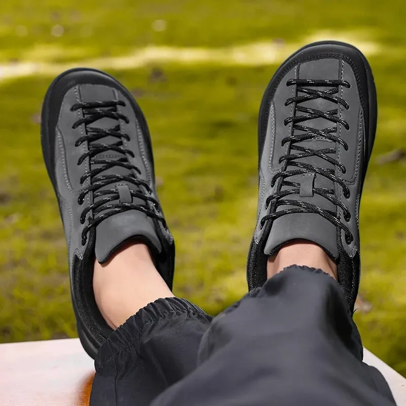 Unisex běžecké boty naboso se širokou špičkou Minimalistické vycházkové tenisky z umělé kůže Šněrovací lehké prodyšné boty — image 6