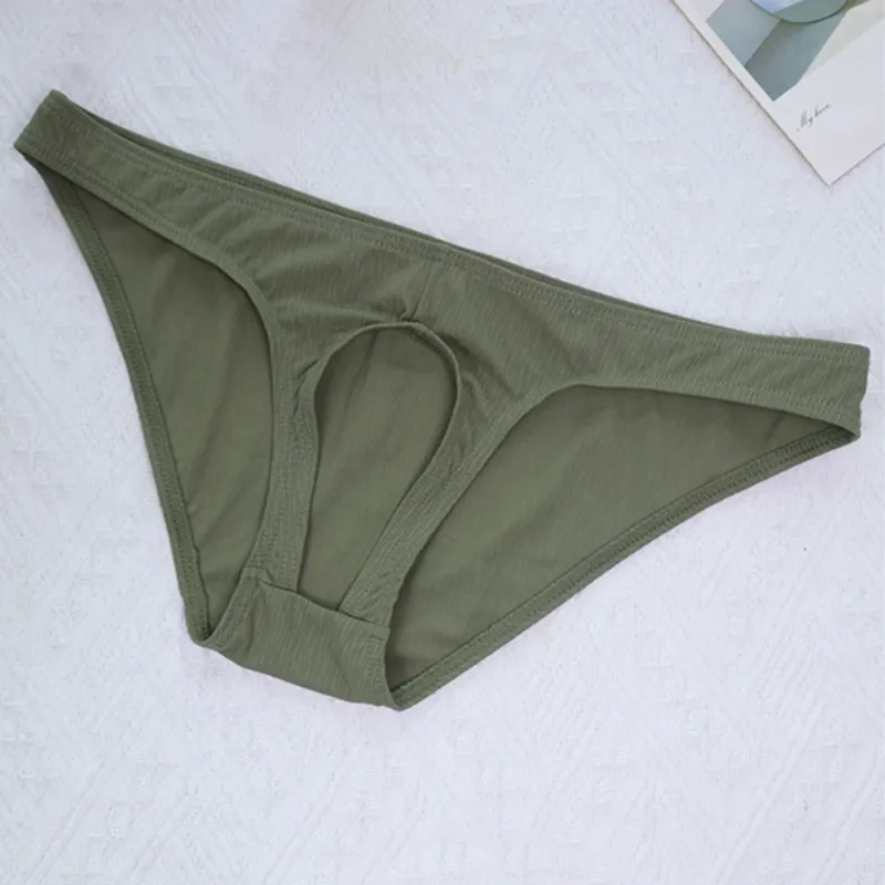 Men Gay Sexy Briefs Front Open Soft Underpants Men Low Rise Underwear Breathable Quick Dry Panties Sexy Torys For Man Lingerie — image 8