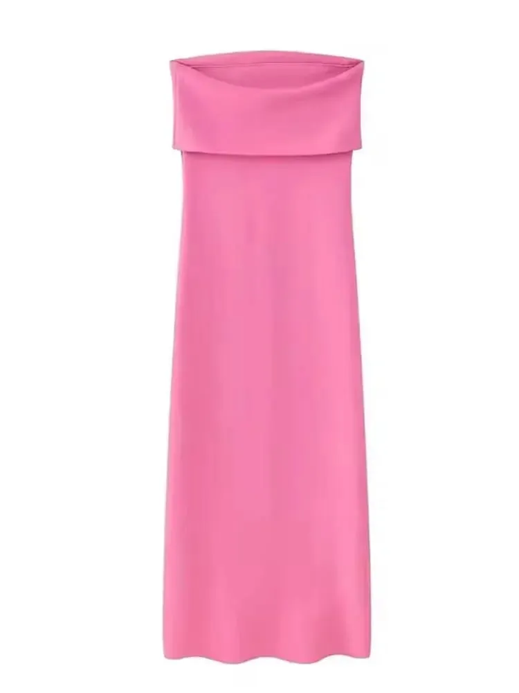 HH Elegant Strapless Maxi Dress for Women Sleeveless Off Shoulder Solid Bodycon Long Dresses Summer Casual Beach Party Evening — image 5