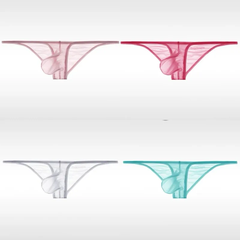 Underwear men's briefs low waisted ultra-thin ice silk 50g fully transparent personalized and tight fitting for young people — image 2