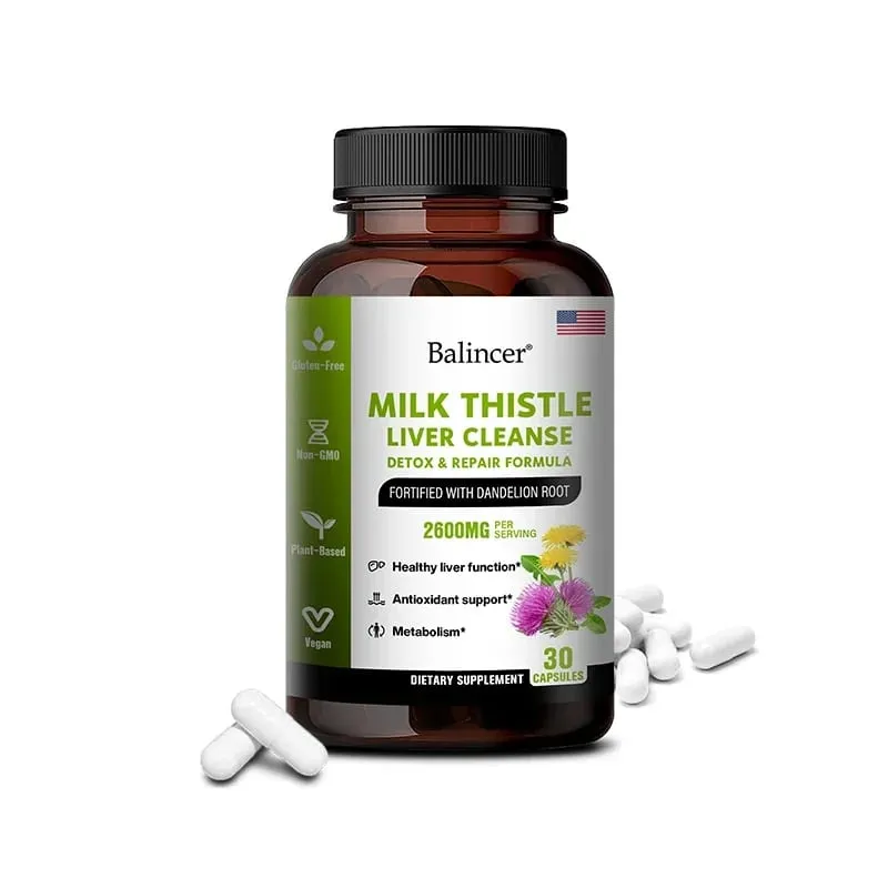 Milk Thistle with Dandelion Root-Antioxidant Liver & Kidney Health Support Supplement Vegan Non-GMO Gluten Free 120 Capsules