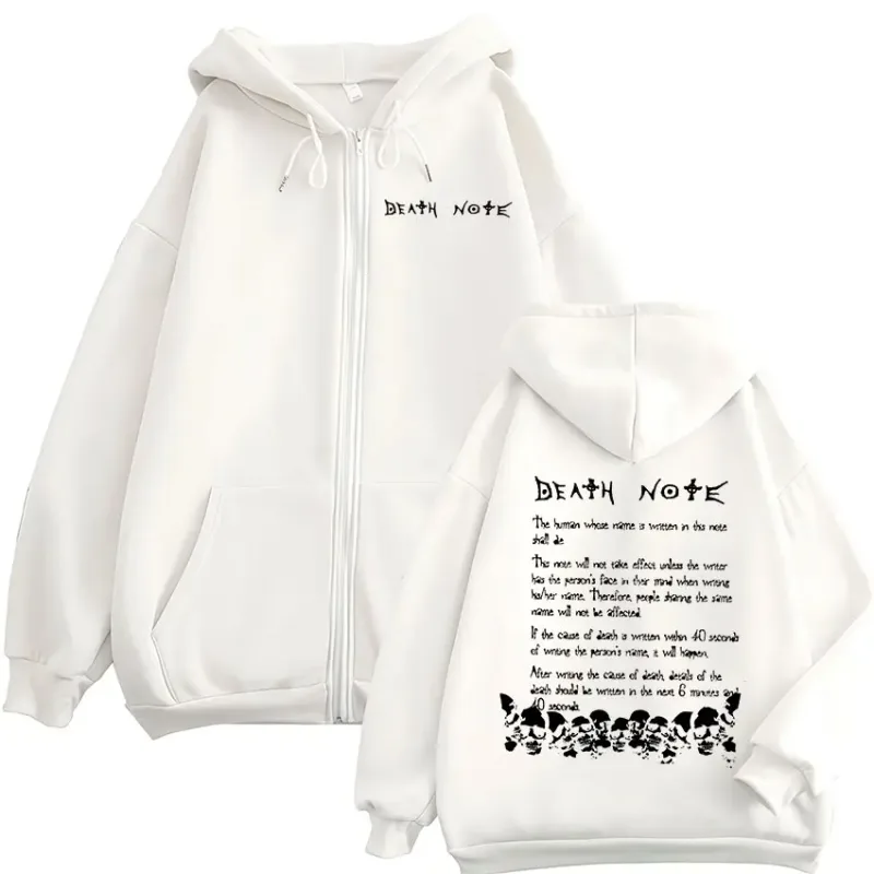 Anime Death Note Rem Ryuk Zipper Hoodies Men's Women Clothing Fashion Casual Long Sleeve Zip Up Hooded Sweatshirts Jacket Coat — image 7