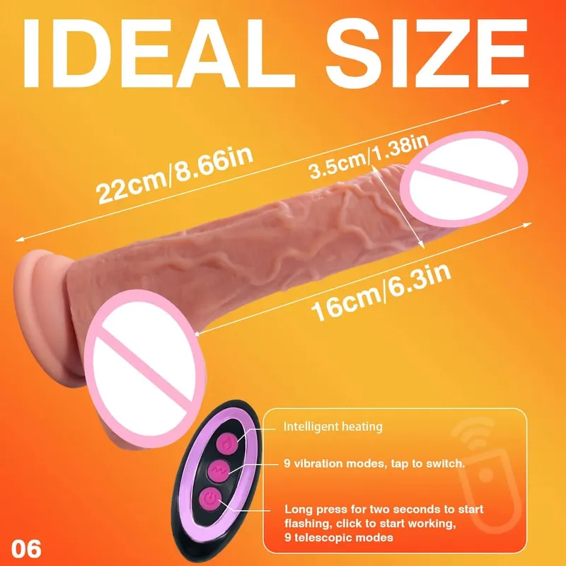 9 Vibration Modes 3 Stretching And 3 Shaking Modes Dildo Electric Female Sex Toy Silicone Dildo Telescopic Vibration Heating 18+ — image 8