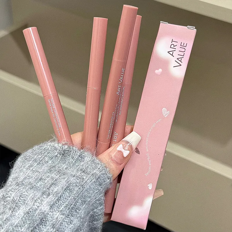 ART VALUE Two-tone Lying Silkworm Pen Under Eye Liner Brighten Shadow Makeup Pencil Nude Pink Lower Eyelid Highlighter Contour — image 6