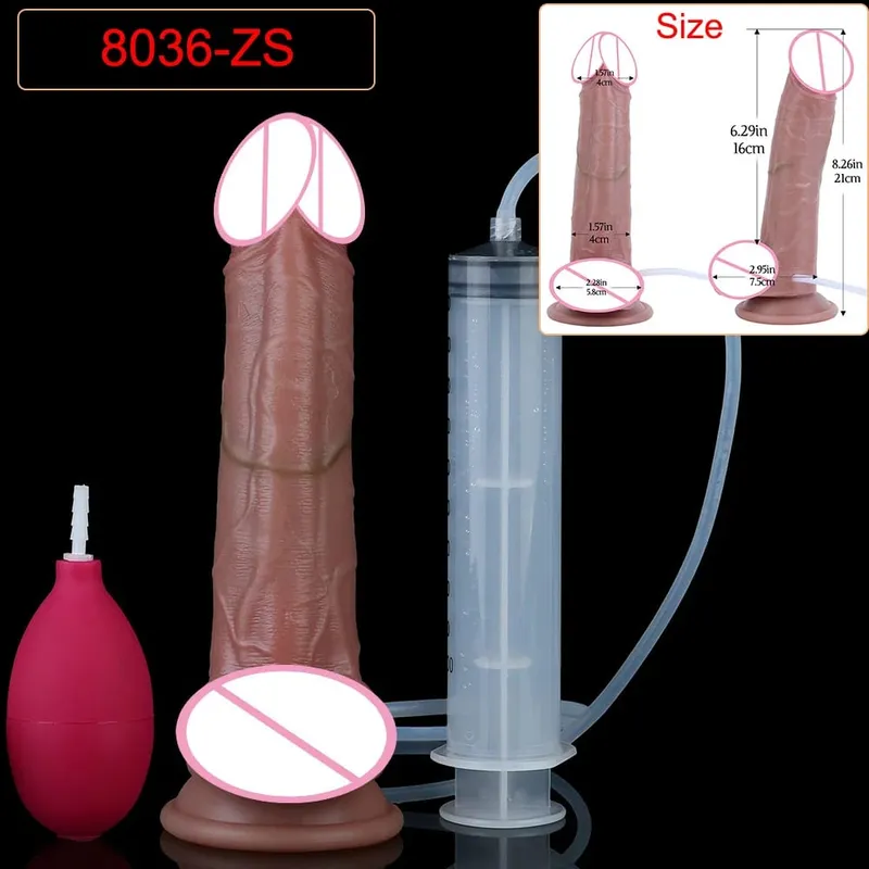 Deep Veins Ultra Squirting Dildo Silicone Skin Touch Long Ejaculating Butt Plug For Men Women G-Spot Stimulate 18+ Sex Toys — image 14