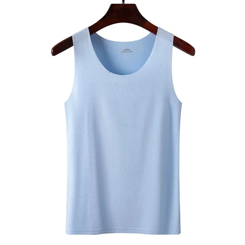 1pcs Ice Silk Tank Tops Seamless Mens Vest Sleeveless Sport Bodysuit Vest Clothing Women Casual Summer Tank Undershirts Cool Gym — image 2