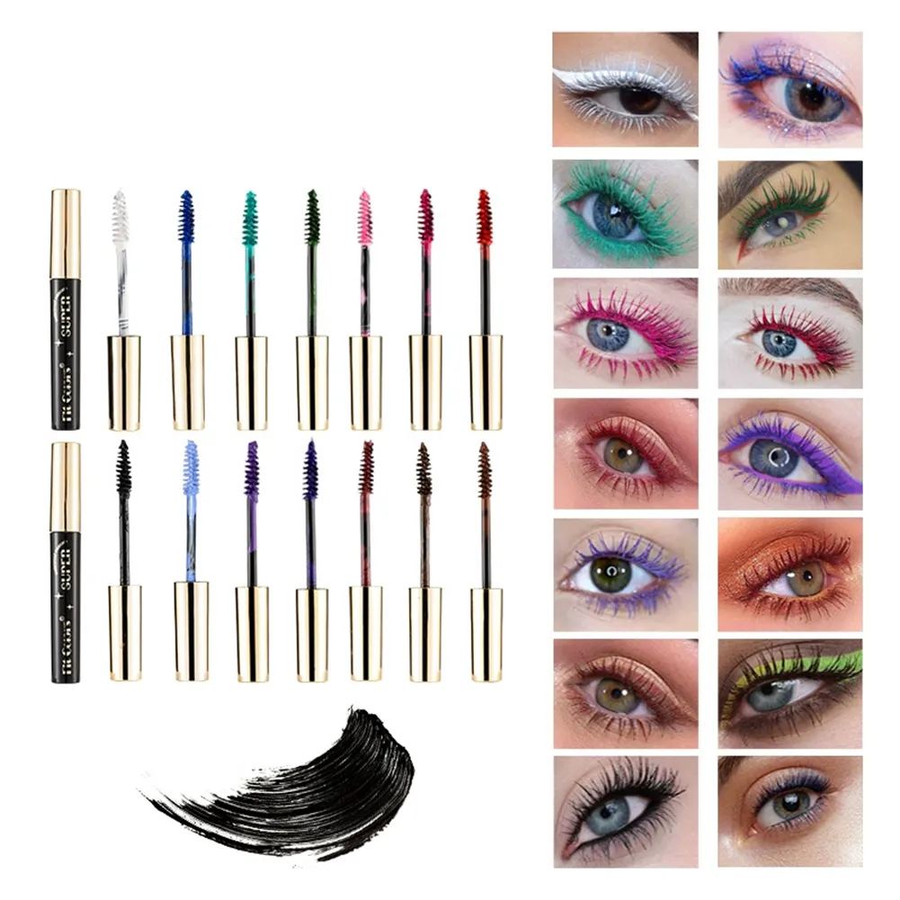 12 Colors Colored Mascara Waterproof Long-lasting Volumizing Curling Non-flaking Rainbow Eye Makeup Purple Blue Pink Green Red — image 2