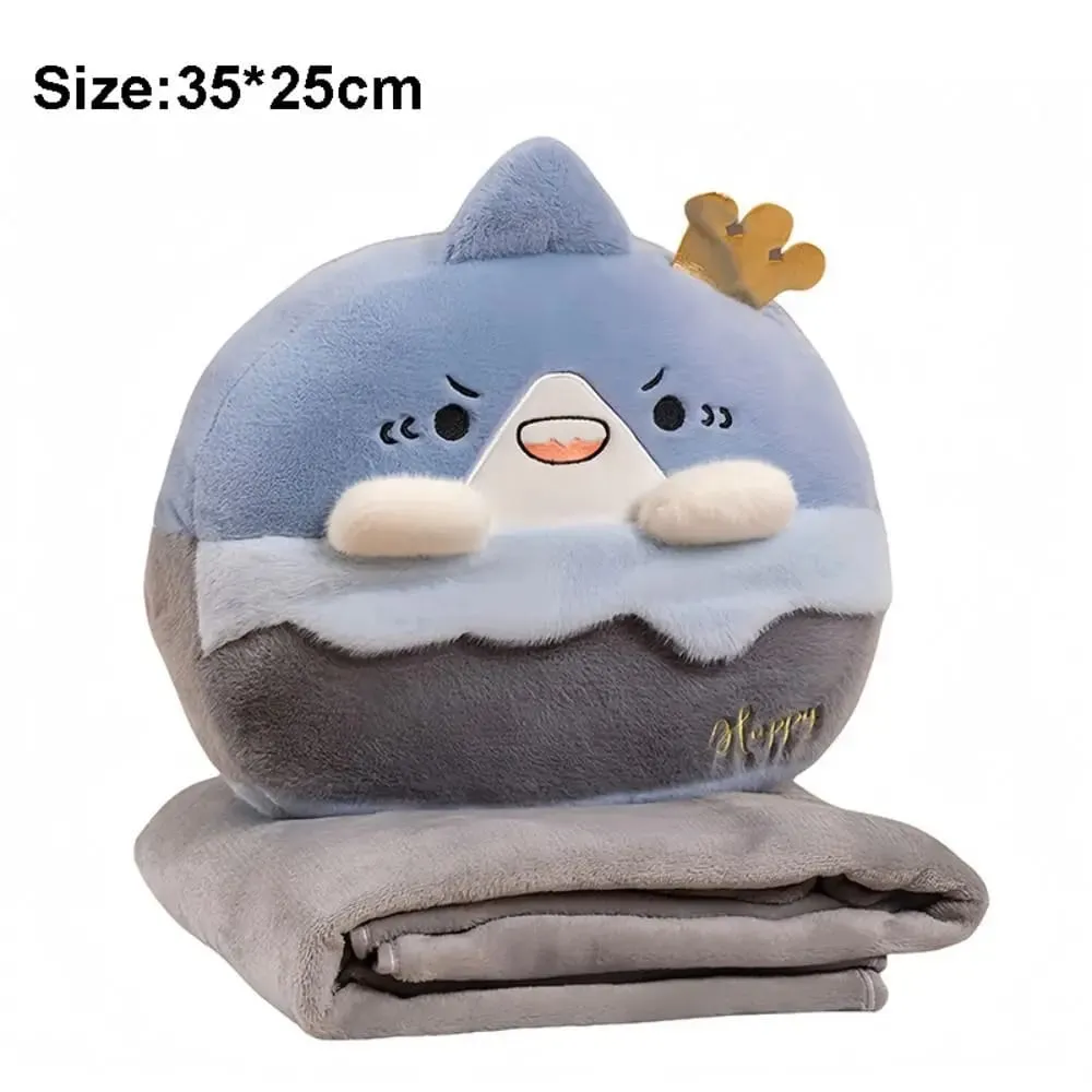New 2-in-1 Hand Warmer Bag Cartoon Animal Throw Pillow Blanket Soft Thicken Nap Blanket Office Home Car