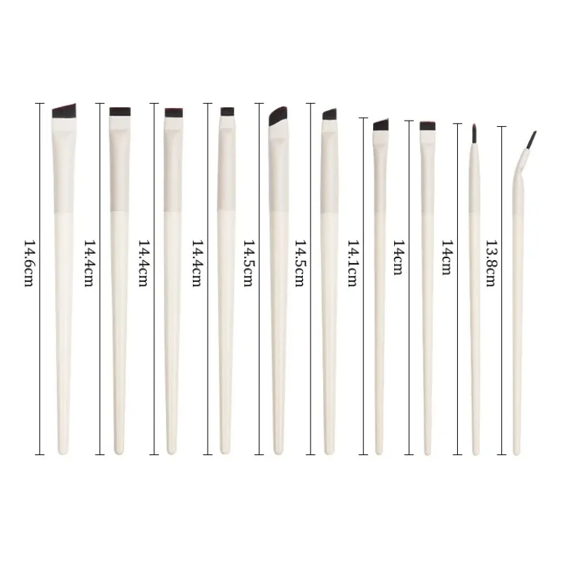 Upgrade Blade Eyeliner Brush Set Ultra Thin Fine Angle Flat Eyebrow Brush Under The Eye Place Precise Detail Brushes Ivory