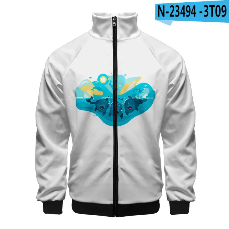 Popular Marine animals dolphin 3D Print Zipper Raglan Jacket Windbreaker Boys/Girls Comfortable Stand Collar Jackets Coats — image 35