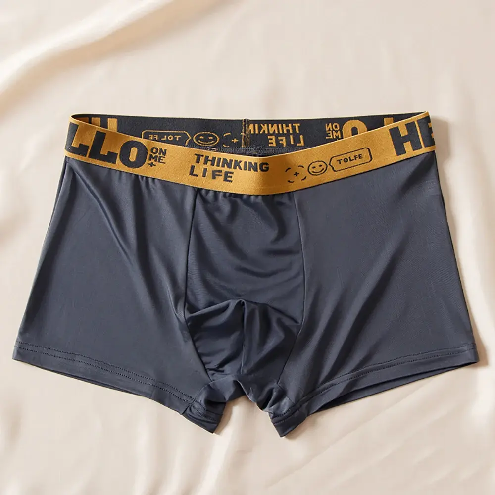 5pcs/set Men Boxer Shorts Ice Silk Men's Underwear Summer Breathable Plus Size Underpants U Convex Lingerie Cool Sexy Panties