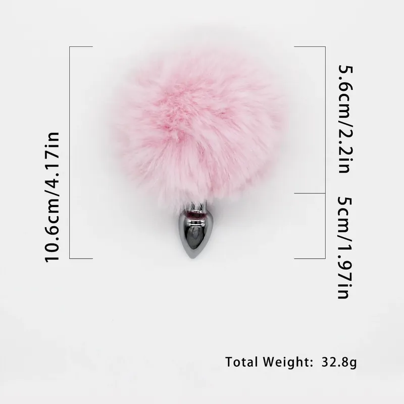 Metal Anal Plug with Long Fluffy Tail – Fox Tail Butt Plug for Cosplay Role Play BDSM Adult Toy — image 13