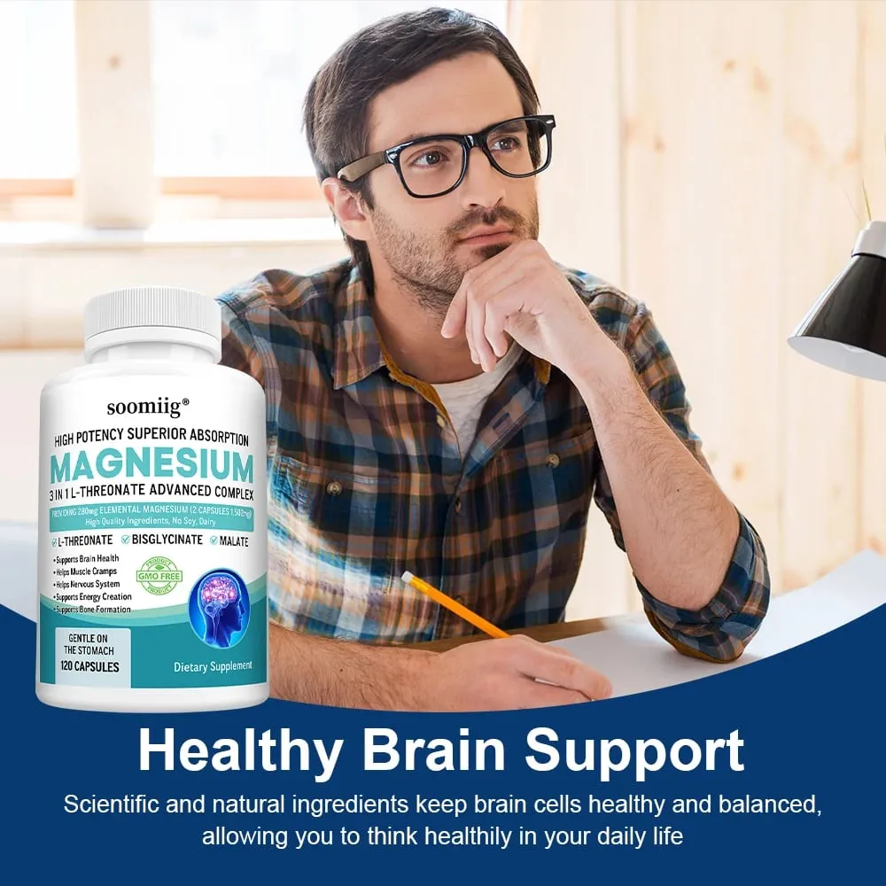 3-i-1 - Magnesium L-Treonat Glycinate Malat Hjärnhälsa Sömnstöd Förbättrad immunitet Energimetabolism — image 3