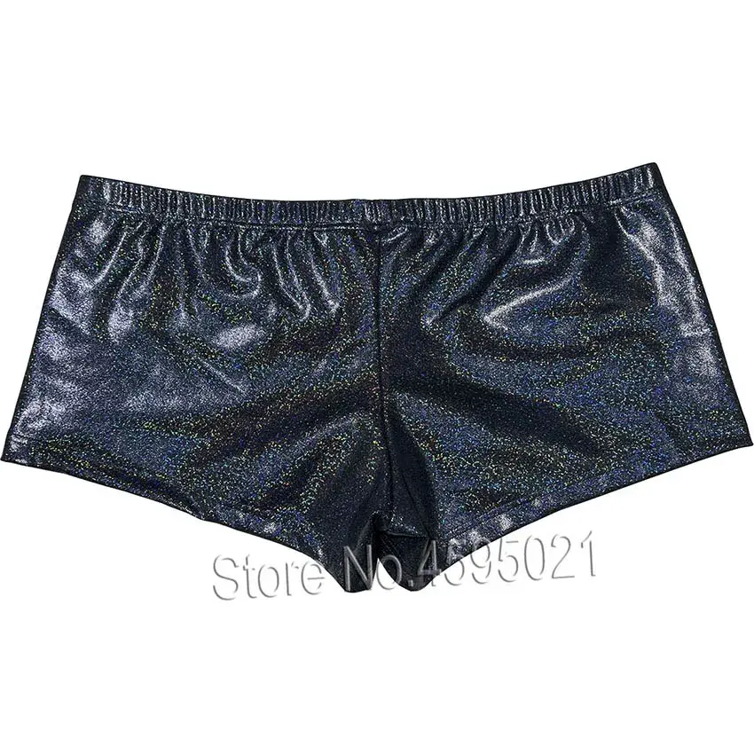 Men's Boxer Briefs Underwear Bulge Pouch Hot Trunks Metallic Leather Shorts Shiny Sporty Panties Breathable Sunbathe Party — image 1