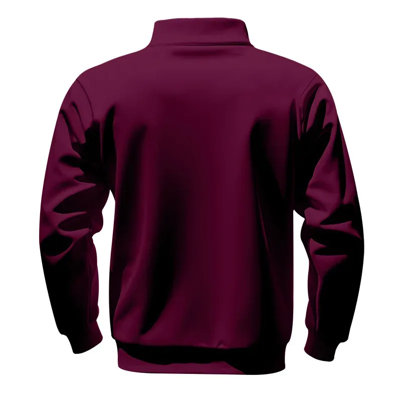 American autumn and winter heavy fleece long-sleeved men's sweater half zipper loose stand-up collar pullover men's sweater — image 21