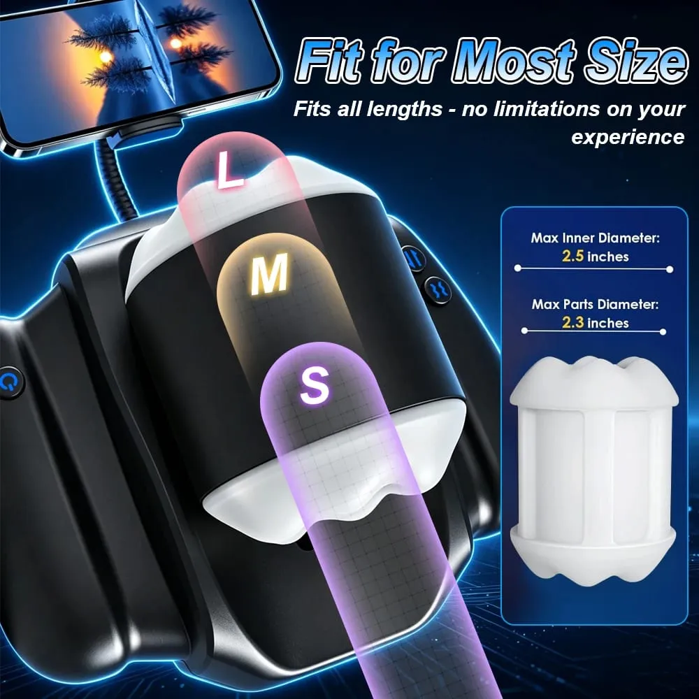 2-in-1 Automatic Thrusting & Vibration Handle Grip with Phone Holder 9 Vibration Modes Adult Toy for Men Masturbator — image 3