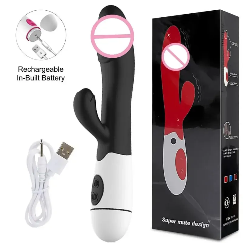 30 ความเร็วชาร์จมือถือซิลิโคนผู้ใหญ่ Clit Clitoral Clitoris Sex Toy G Spot Dual มอเตอร์กระต่าย Vibrator สำหรับผู้หญิงหญิง — image 9
