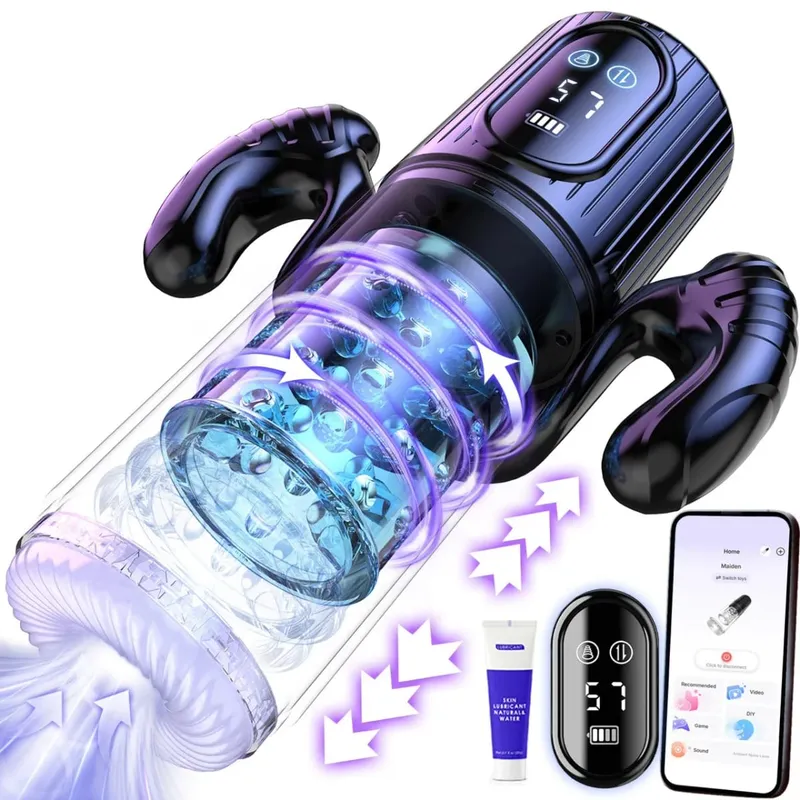 Automatic Thrusting Rotating Male Masturbator Cup Sucking Penis Pump Oral Simulatior Adult Sex Machines Erotic Products for Men