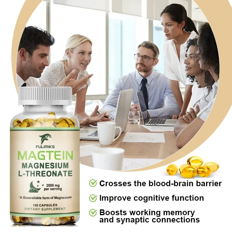 Magtein Magnesium L-Threonate Supplement Clinically Studied to Boost Brain Magnesium Improve Memory Focus & Restful Sleep
