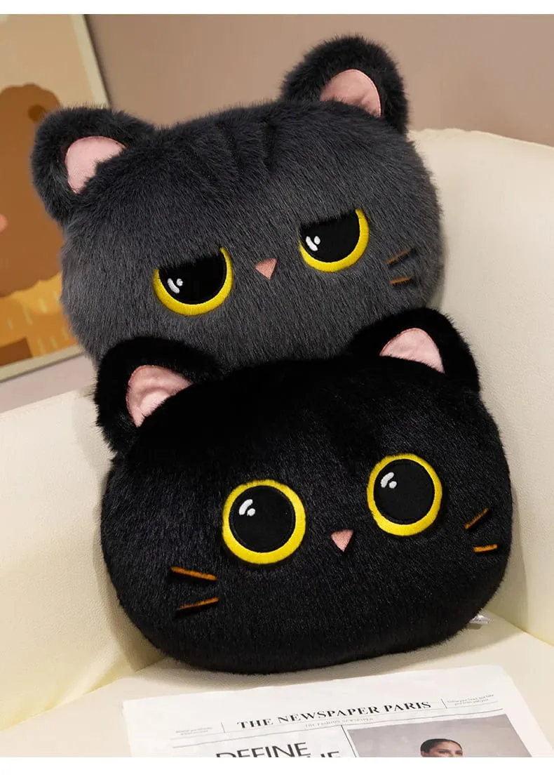 Original plush toy black cat official large doll throw pillow plush toy cute and adorable sofa cushion office throw pillow — image 8