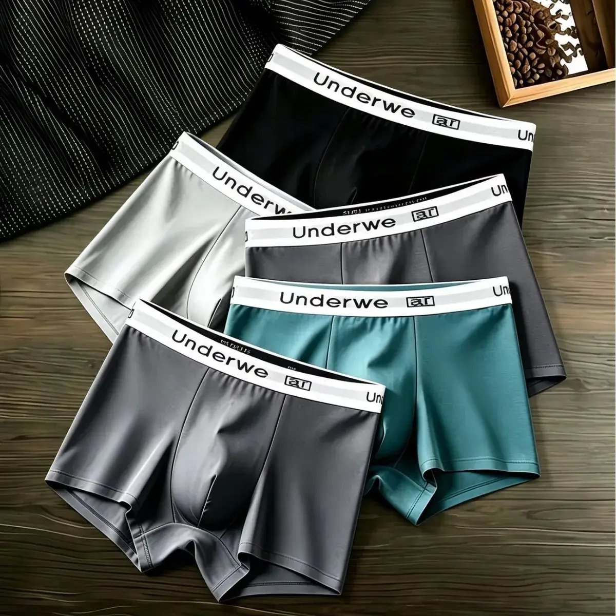 3PCS Men Middle Waist Printed Boxers Shorts Solid Color Simple Casual Briefs Underwear Breathable Comfortable Panties L-2XL — image 2