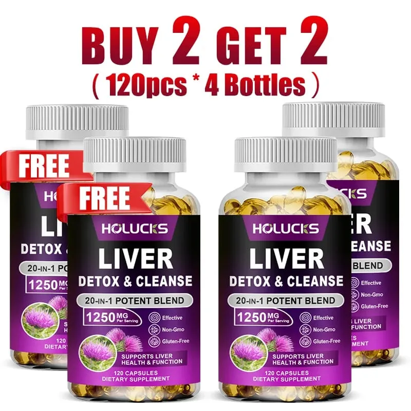 Liver Detox & Cleanse Capsules with Milk Thistle Support Toxin Removal Digestion & Kidney Health Antioxidants & Detoxifiers