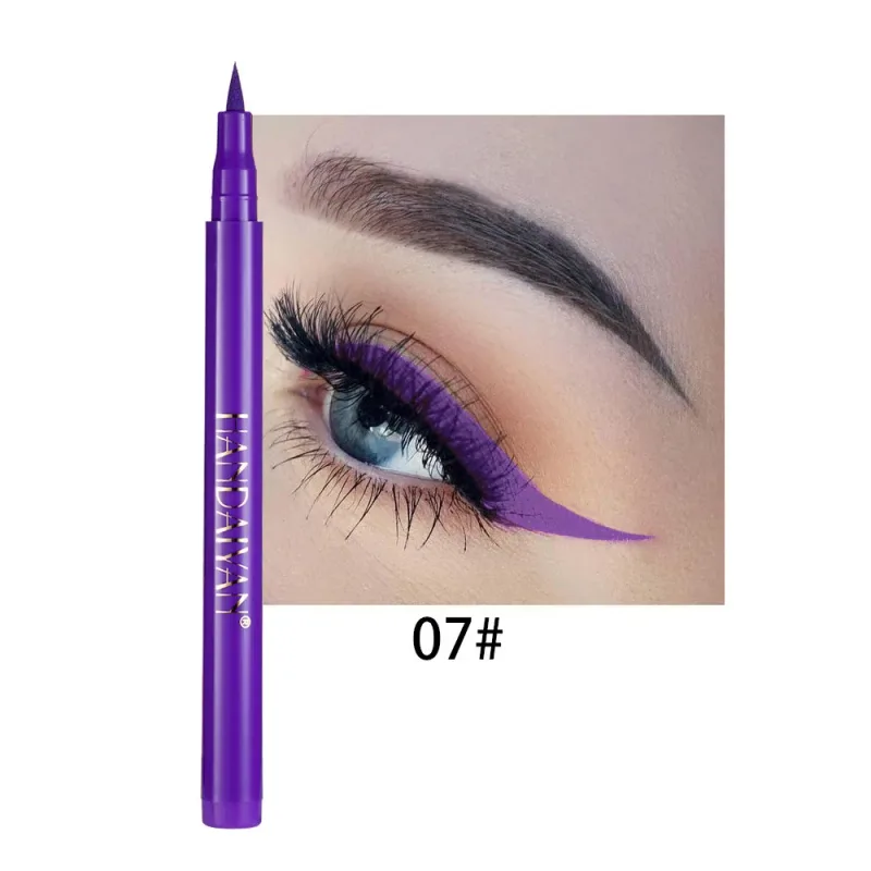 12 Colors Black Purple Liquid Eyeliner Pen Waterproof Big Eyes Makeup Smooth Quick-drying Matte Eye Liner Women Cosmetics Beauty
