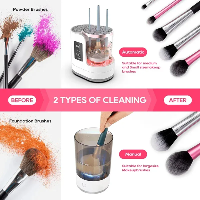 NEW Electric 3 IN 1 Makeup Brush Cleaneing Machine Makeup Brush Dryer Portable Automatic USB Cosmetic Brushes Cleaner Tool