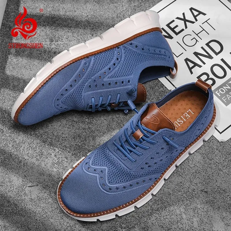 Men's Casual Shoes Mesh Breathable Business Office Shoes Designer Comfortable Soft Soled Fashion Shoes Sports Slip On Sneakers — image 2