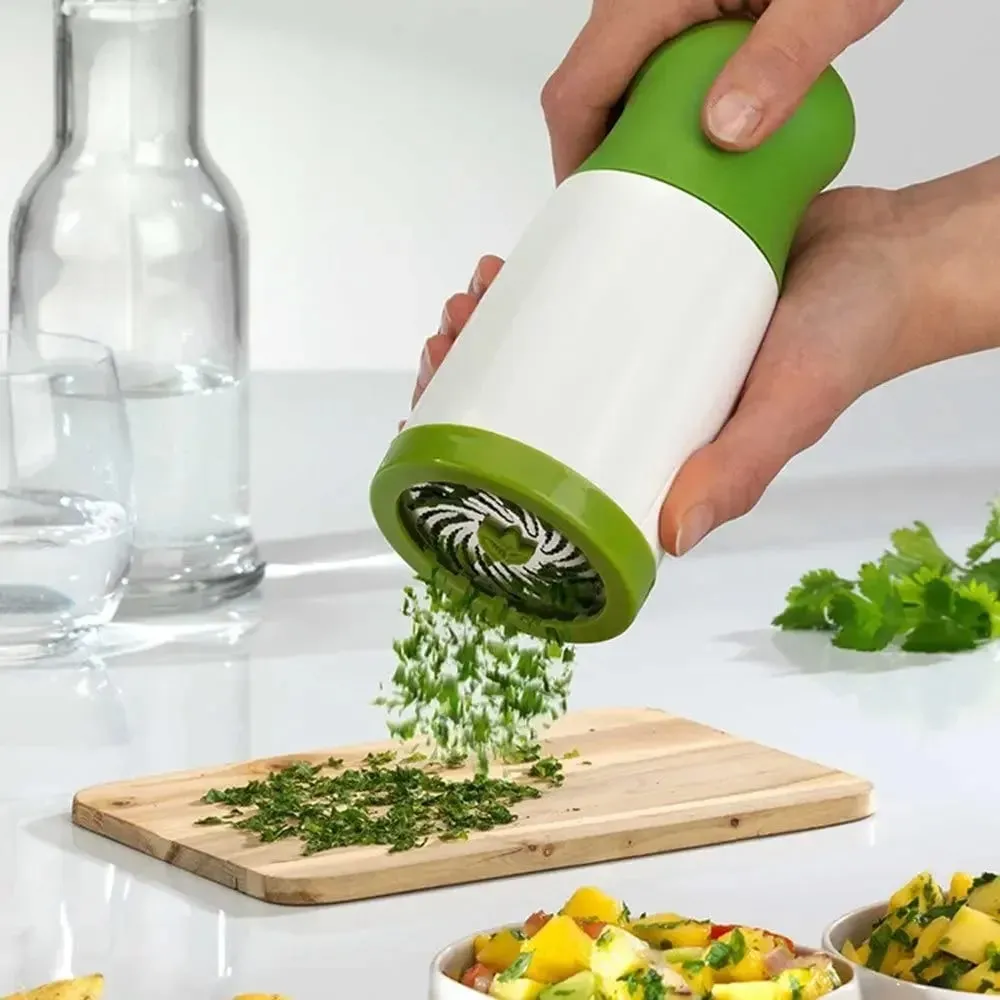 Manual Herb Grinder Spice Mill Parsley Shredder Chopper Vegetable Cutter Coriander Mincer Chili and Cilantro Kitchen Tool Gadget — image 8