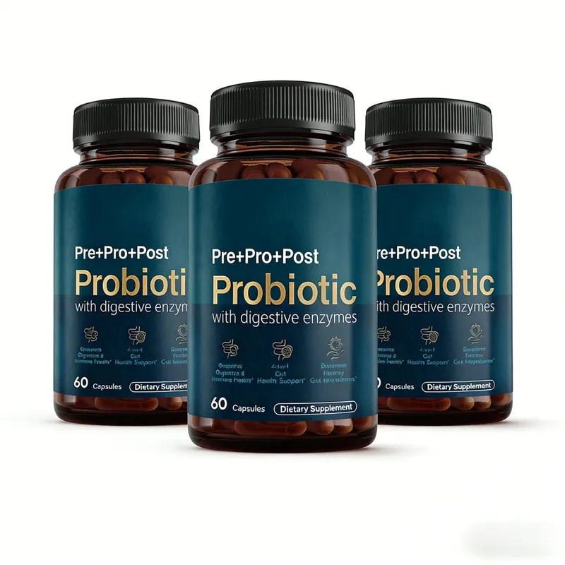 Premium 4-in-1 Probiotic Prebiotic Postbiotic Digestive Enzymes for Men&Women Supports Gut Digestion Immunity 60 Capsules — image 9