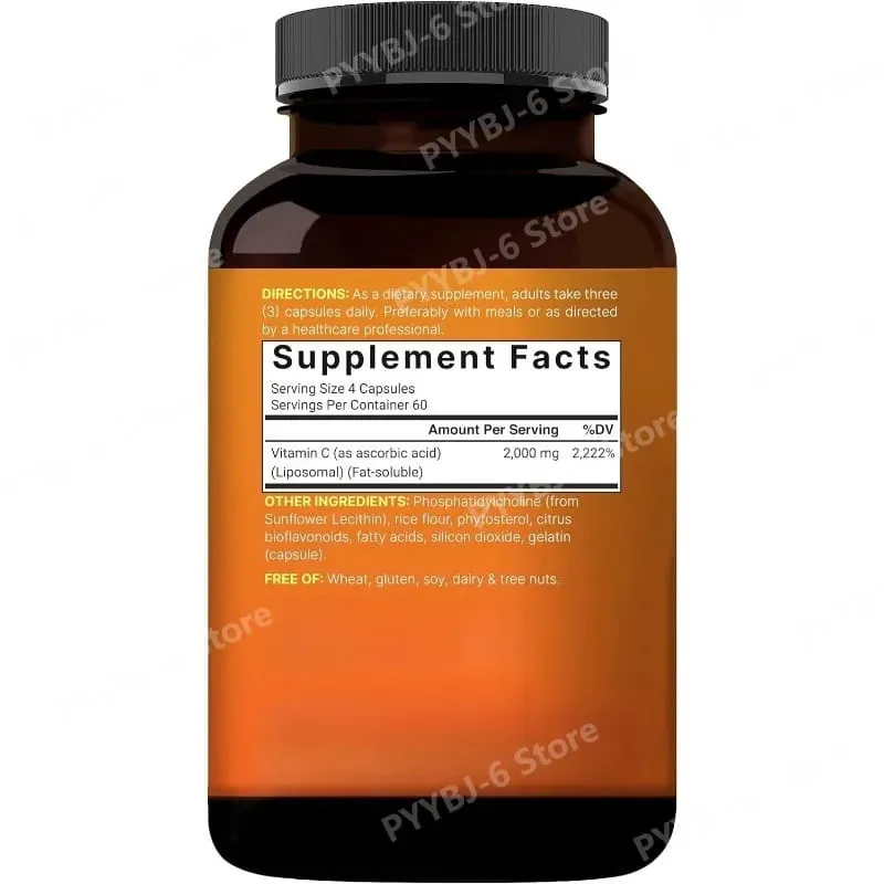 Liposomal Vitamin C 2 000mg Supports Antioxidant Health & Immune Function High Absorption Non-GMO Gluten Free– 240 Capsules