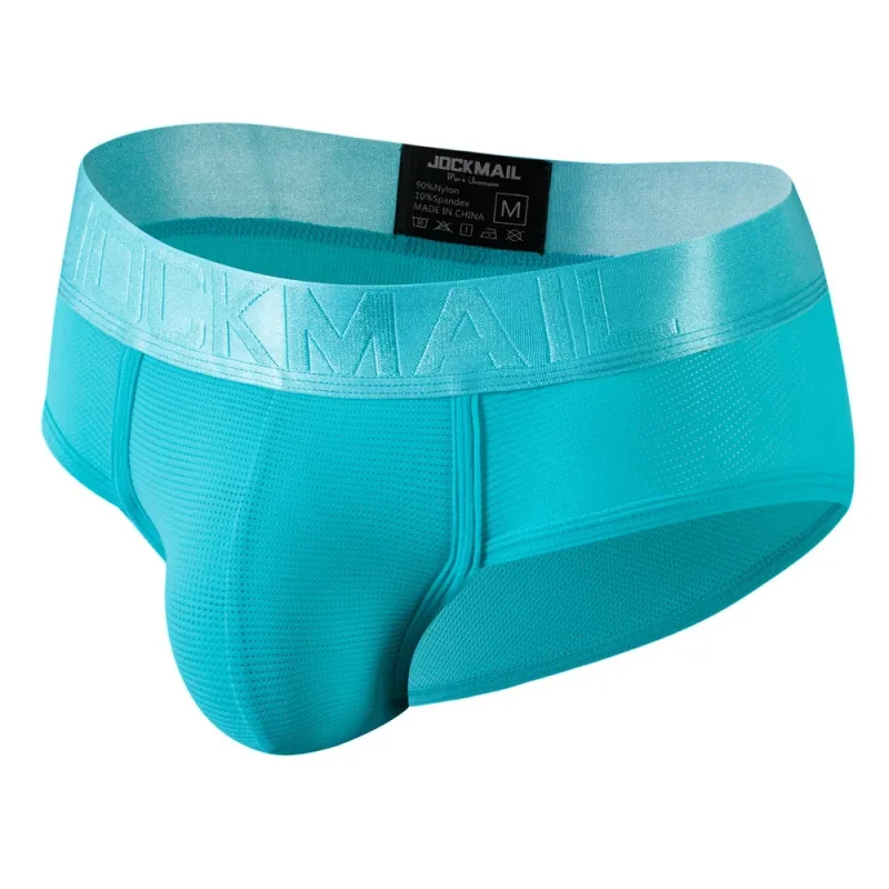 Jockmail Mens Underwear Briefs Mesh Breathable Sports Fitness Shorts Solid Color Sexy Low-rise Lingeries for Extreme Panties — image 43