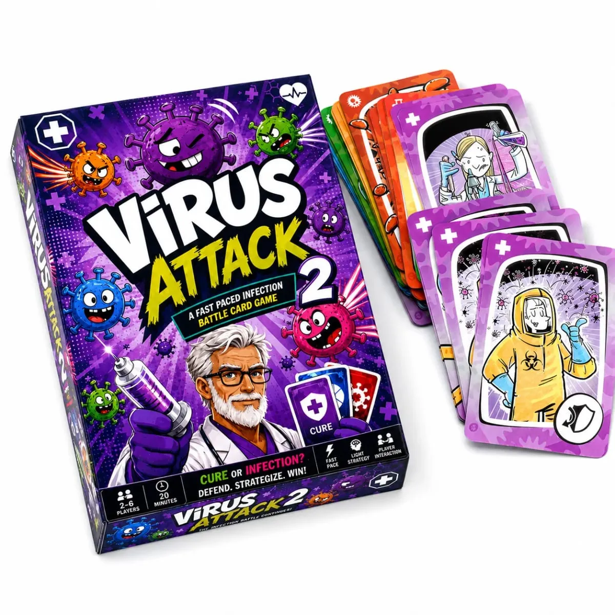 Spanish card game Attack Fast Paced Infection Battle Card Game Collect Healthy Organs Use Medicine Build Immunity — image 7